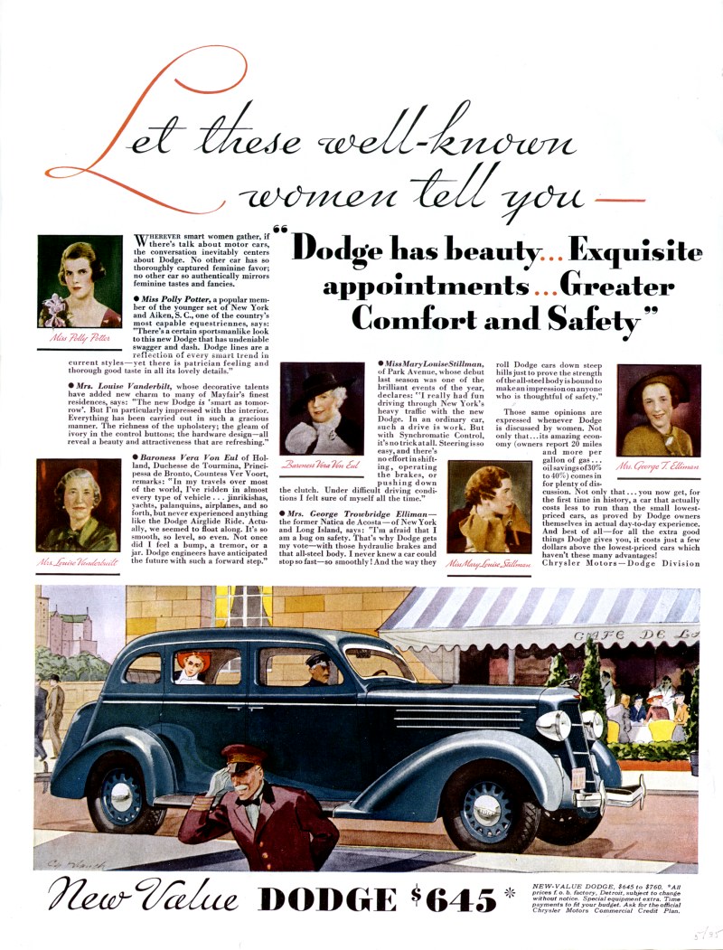 1935 Dodge Auto Advertising